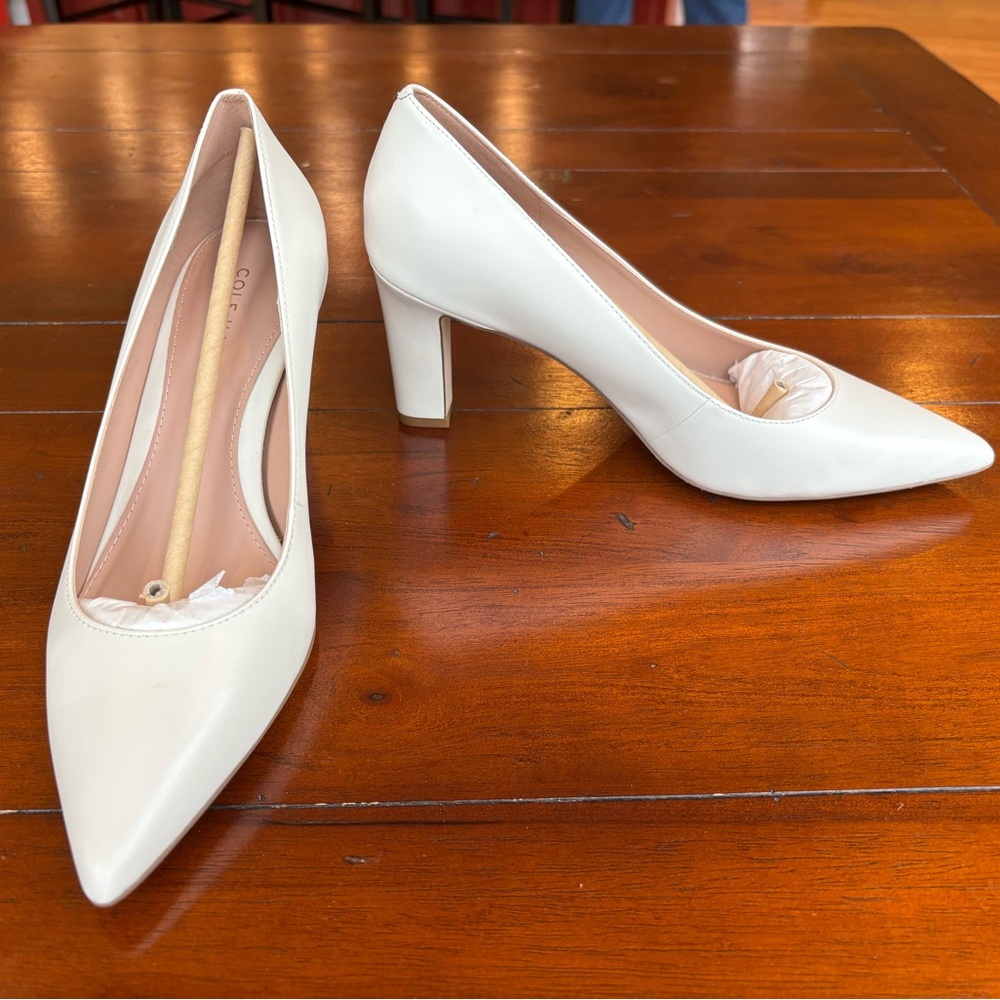 Cole Haan Ivory Heels (Women’s Mylah Pumps 75mm) Wedding Shoes - Picture 4 of 8